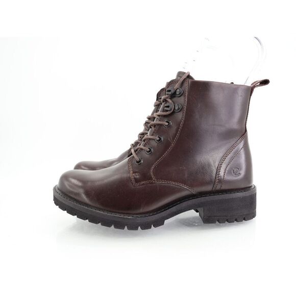 Ecco Elaina Street Combat Ankle Boot Women Size 6 / 6.5 Brown Leather Lace UP - Picture 5 of 13